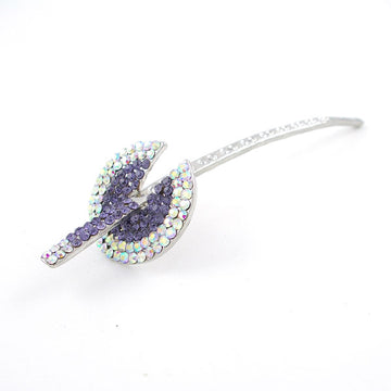 Lavender Disk Czech Crystal Rhinestone Hair Stick 5.35 in